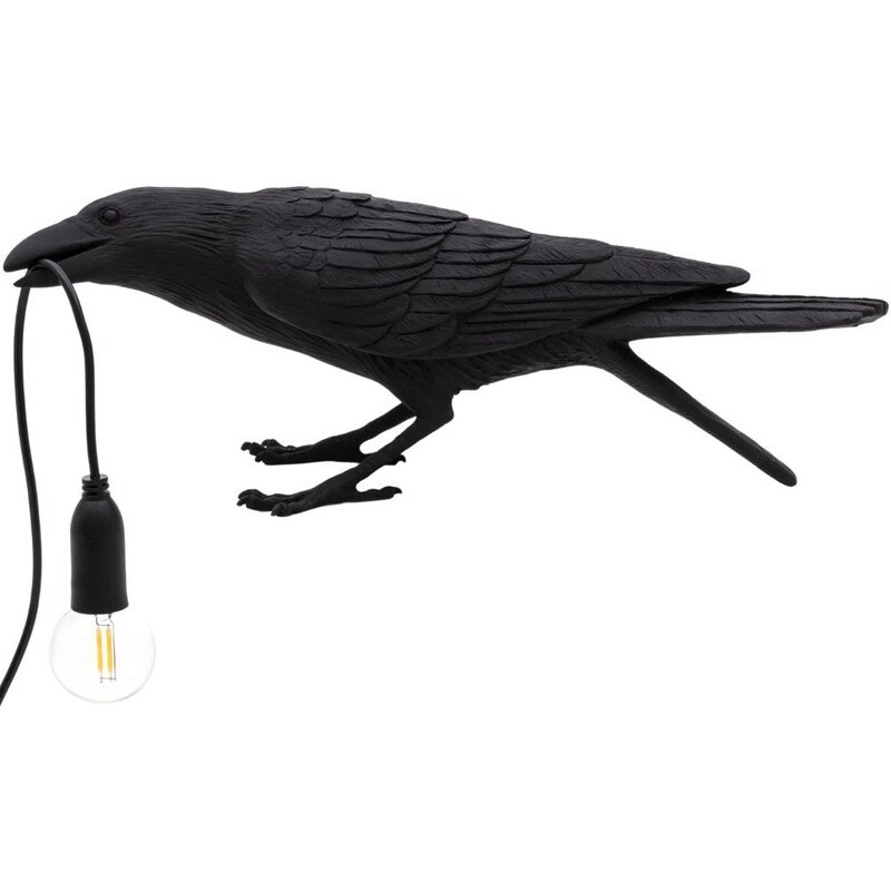 Stolní lampa BIRD PLAYING Seletti 33 cm černá