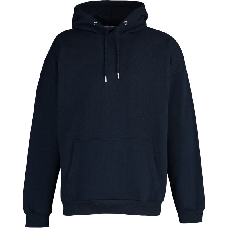 Trendyol Navy Blue Oversize/Wide-Fit Space Printed Fleece Cotton Sweatshirt