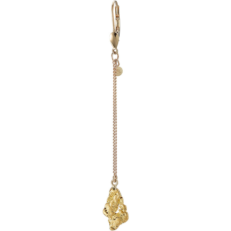 Golpira Satinka 14kt Gold Earring with Gold Nugget