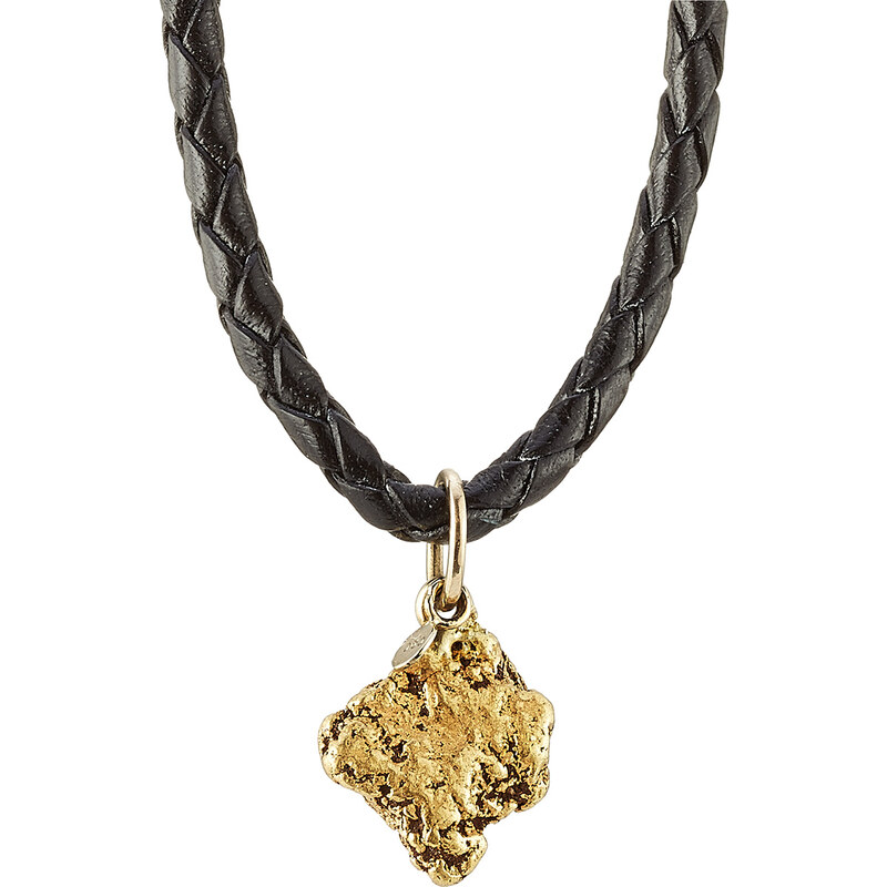 Golpira Worldcitizen Leather Necklace with Gold Nugget