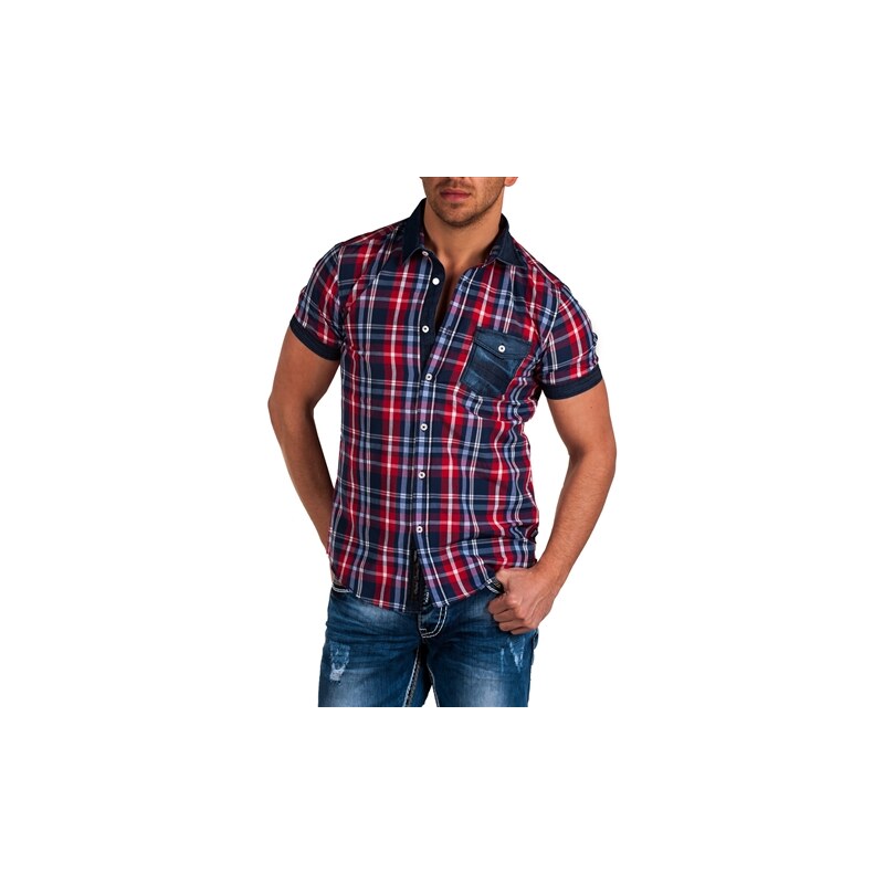 Pánská kostkovaná košile CARISMA / červená 9066-R