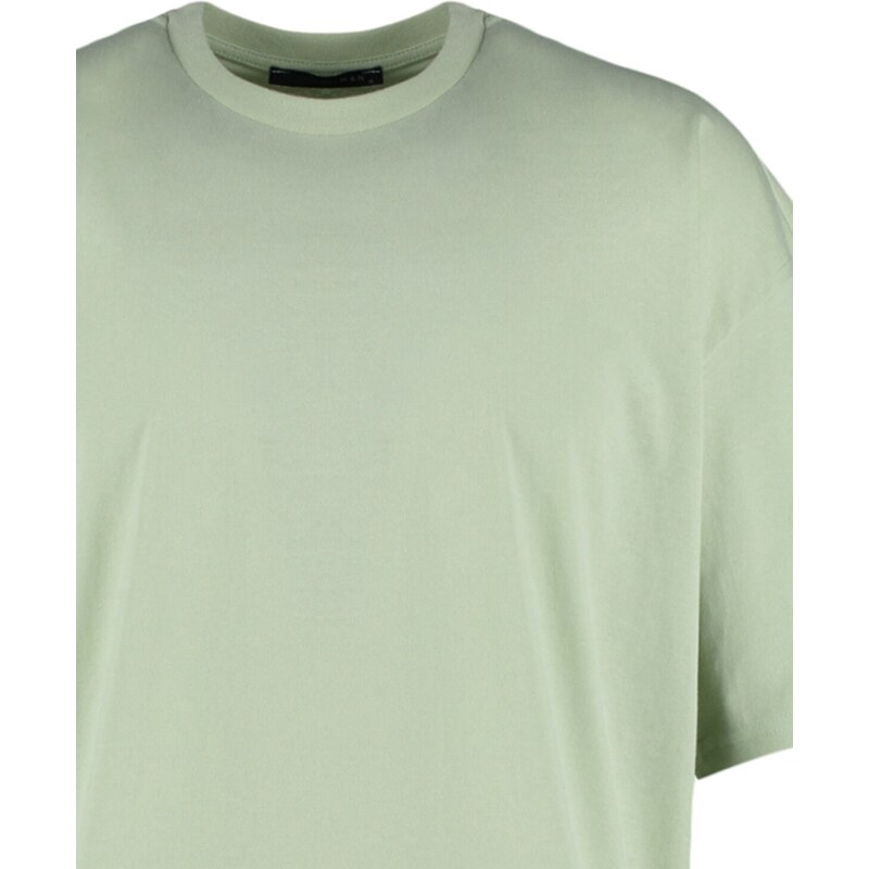Trendyol Mint Oversize/Wide Cut Basic tričko ze 100% bavlny