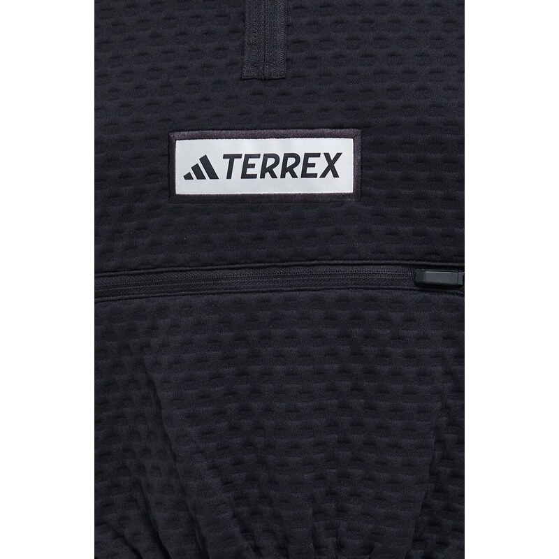 Sportovní mikina adidas TERREX Utilitas černá barva, s aplikací