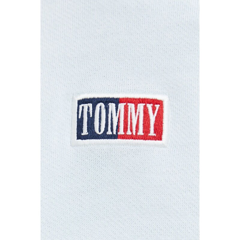 Bavlněná mikina Tommy Jeans pánská, s kapucí, hladká