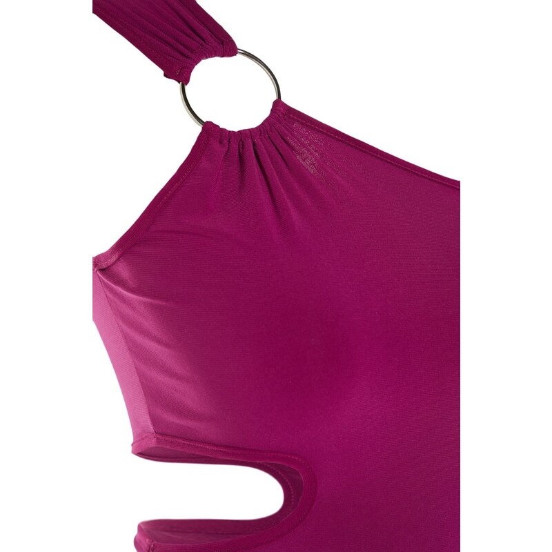 Trendyol Purple Knitted Window/Cut Out Detailed Body With Snap Snap