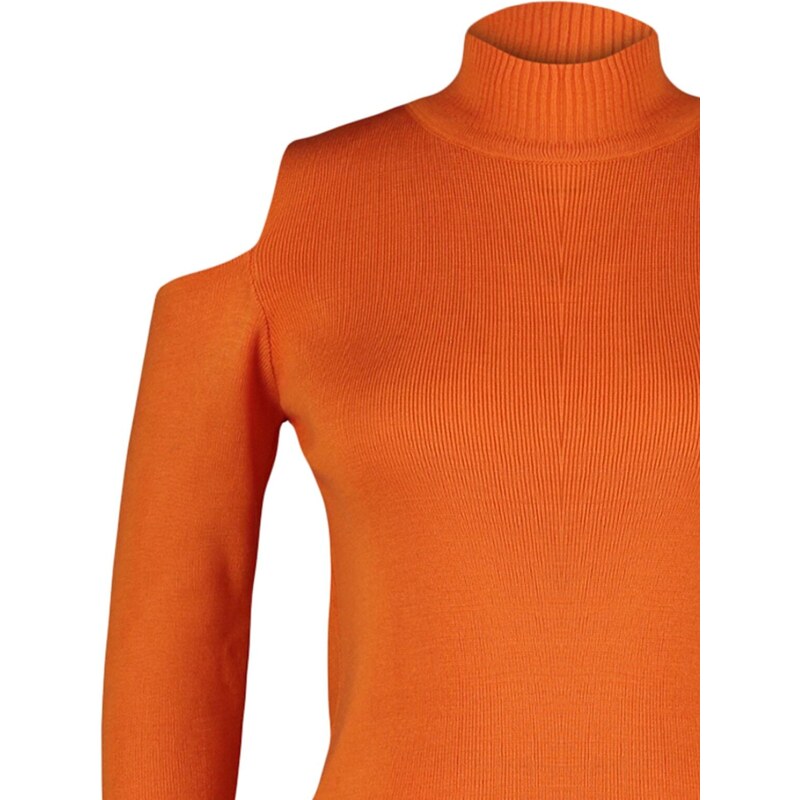 Trendyol Curve Orange Rameno Detailní pletený svetr