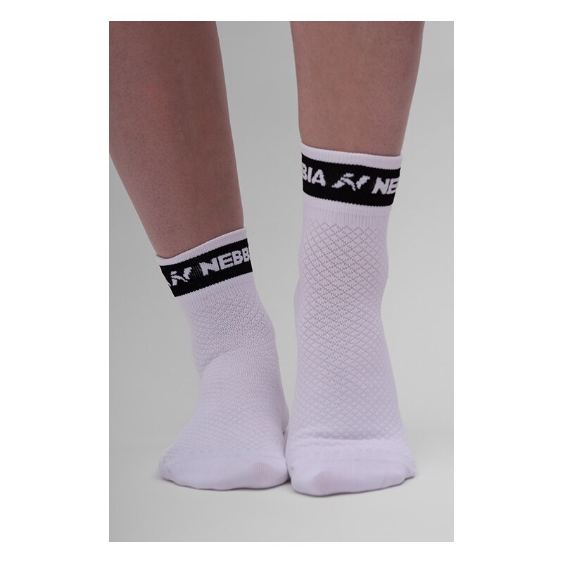 NEBBIA - Ponožky na sport střední délka UNISEX 129 (white)