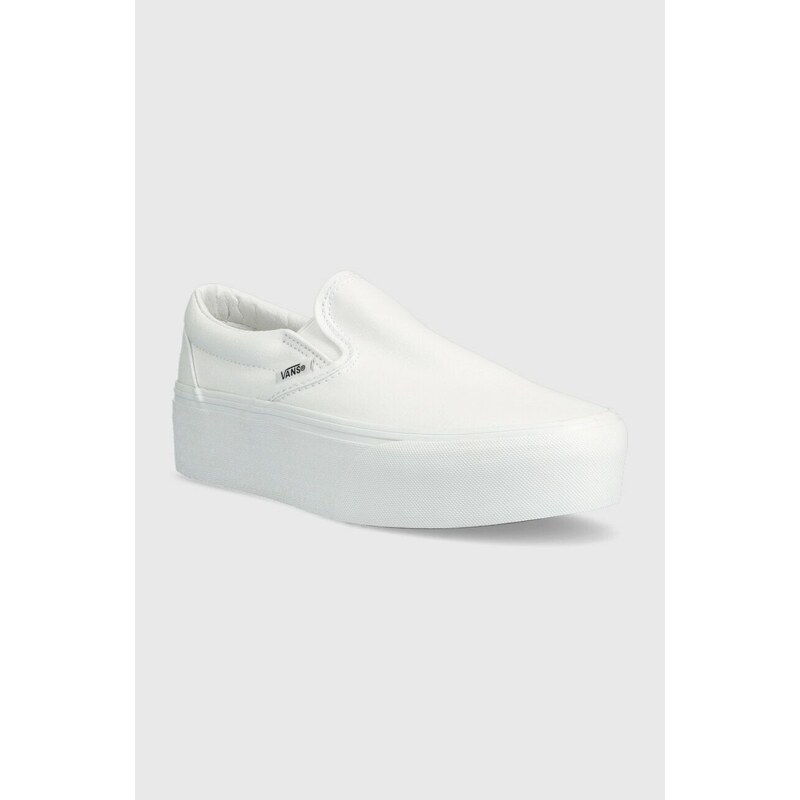 Tenisky Vans Classic Slip-On Stackform dámské, bílá barva, VN0A7Q5RW001, VN0A7Q5RW001-WHITE