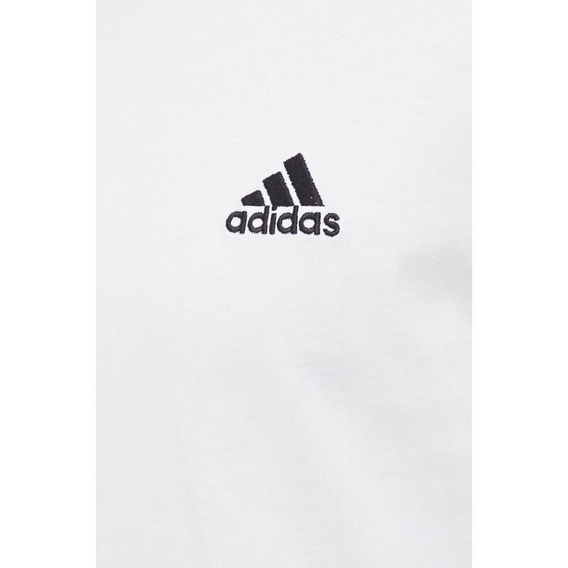 Bavlněné tričko adidas bílá barva, IC9336