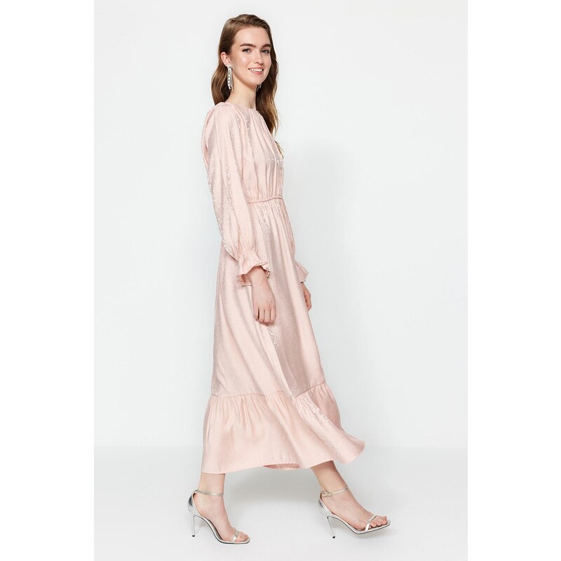 Trendyol Light Pink Evening Dress With Sequins