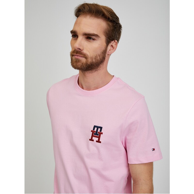 Růžové pánské tričko Tommy Hilfiger - Pánské