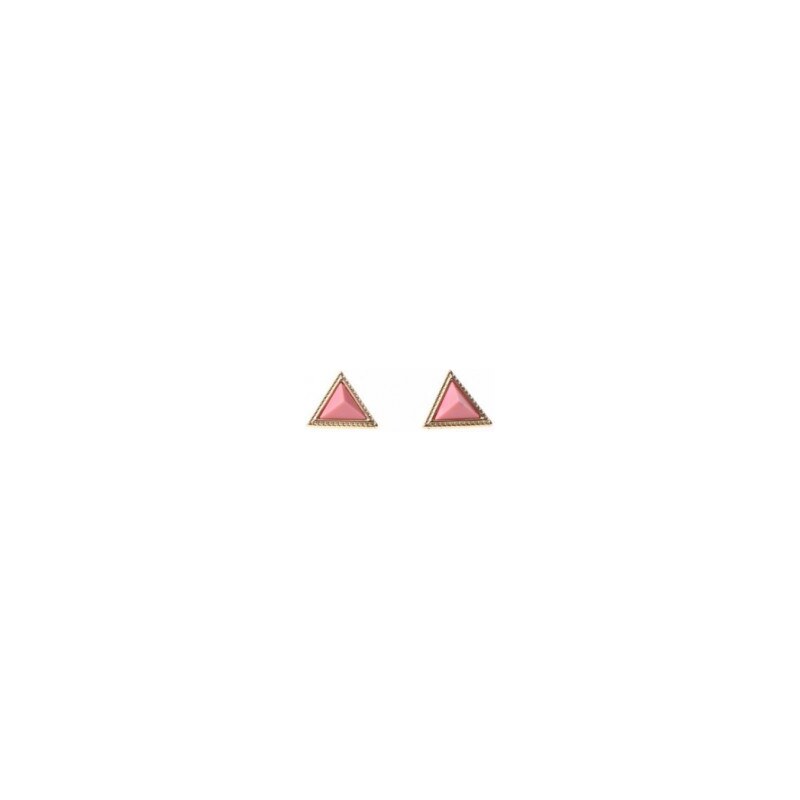 Krásná Bižu Náušnice Simple Triangle růžové Z012