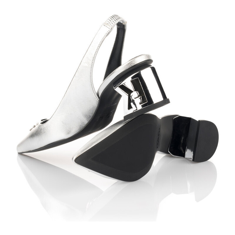 LODIČKY KARL LAGERFELD METALIK SLINGBACK