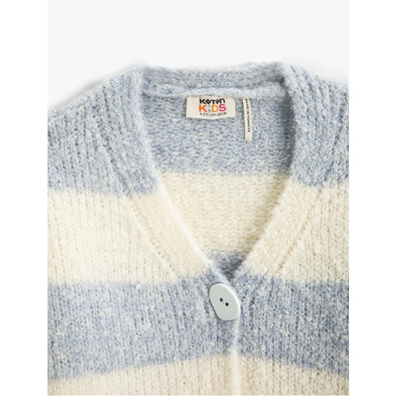 Koton Soft Textured Cardigan with Buttons V-Neck