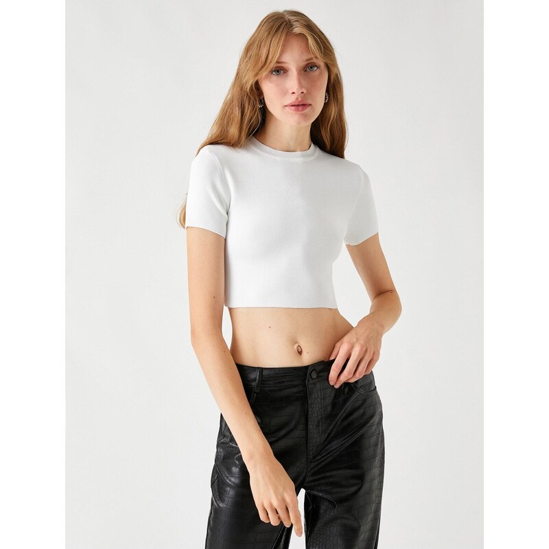 Koton Crop Knitwear Sweater Short Sleeve