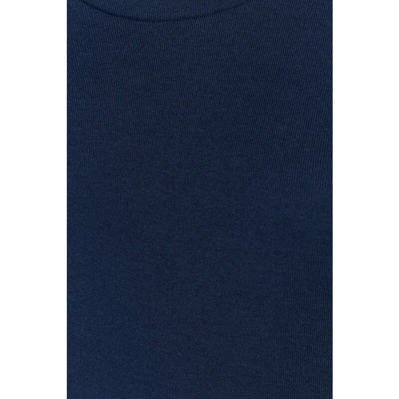 Trendyol Navy Blue 100% Cotton Fitted Basic Crew Neck Knitted T-Shirt