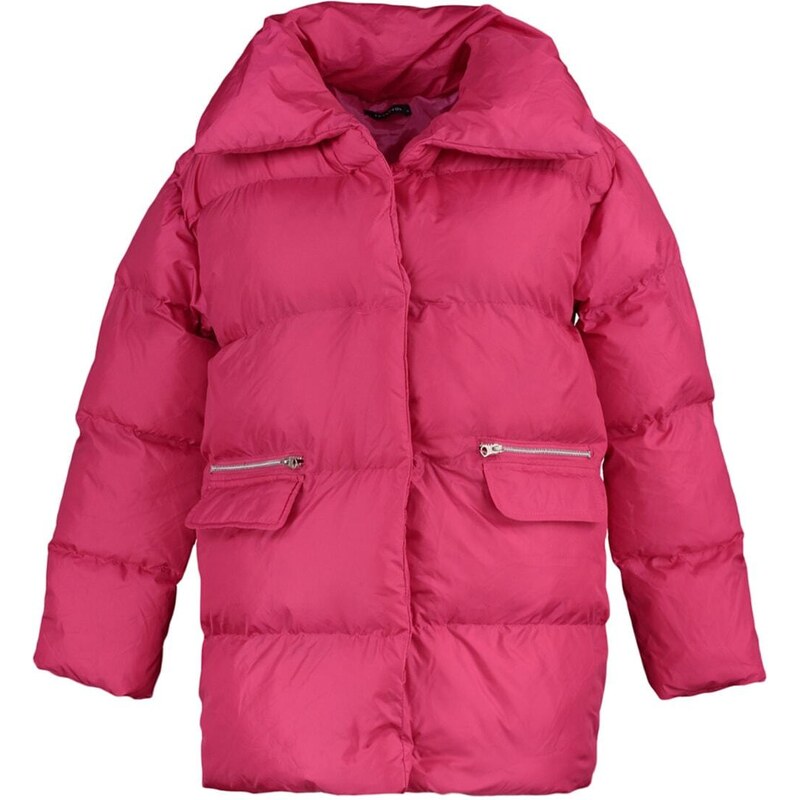 Trendyol Fuchsia Oversize Zipper Detail Puffer Coat