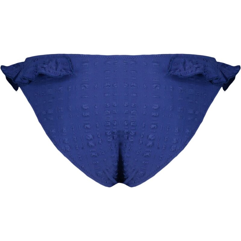 Trendyol Námořnická modrá volánková texturovaná spodní část bikin s pravidelnými nohavicemi