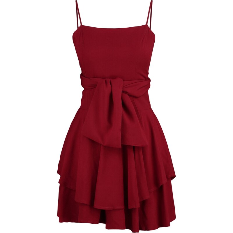 Trendyol Burgundy Strap Woven Jumpsuit