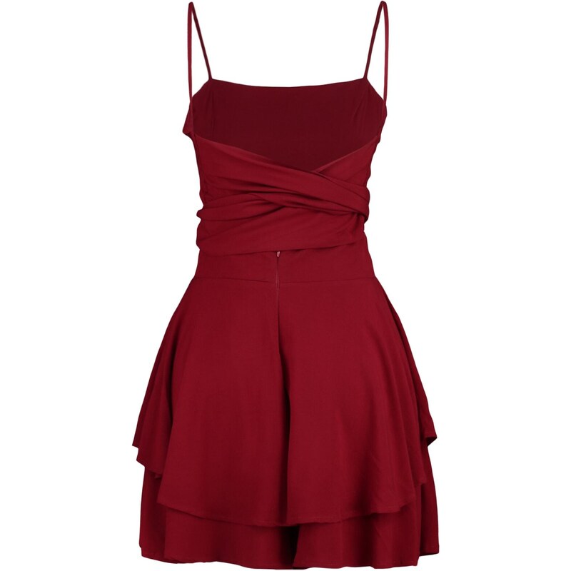 Trendyol Burgundy Strap Woven Jumpsuit