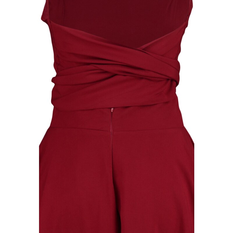 Trendyol Burgundy Strap Woven Jumpsuit