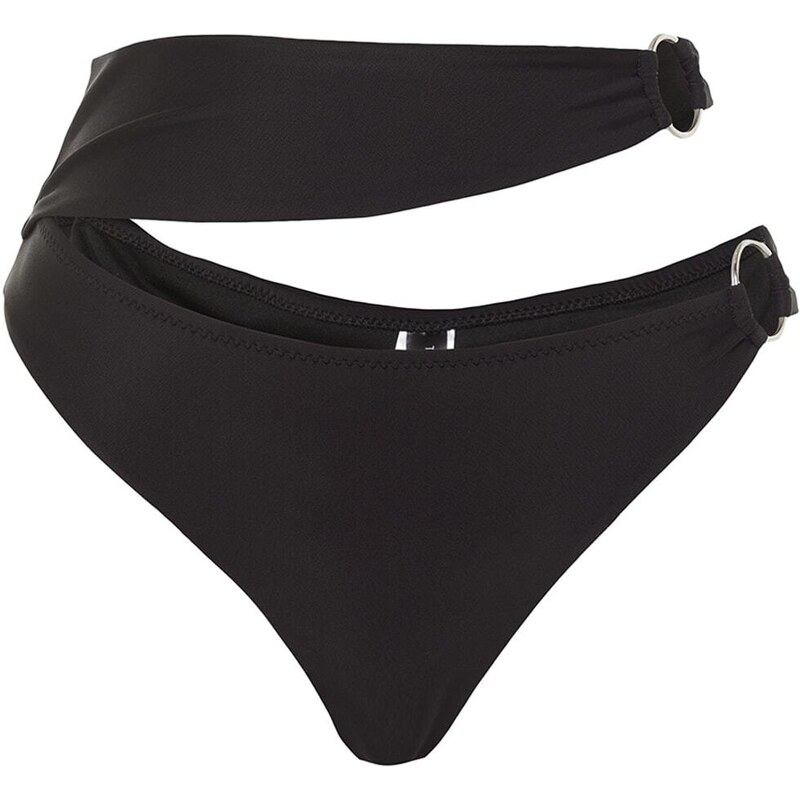 Trendyol High Waist Normal Leg Bikini Bottom with Black Accessories