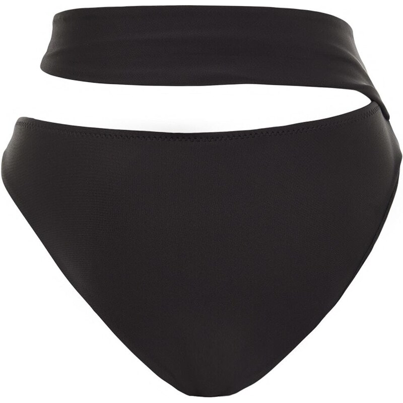 Trendyol High Waist Normal Leg Bikini Bottom with Black Accessories