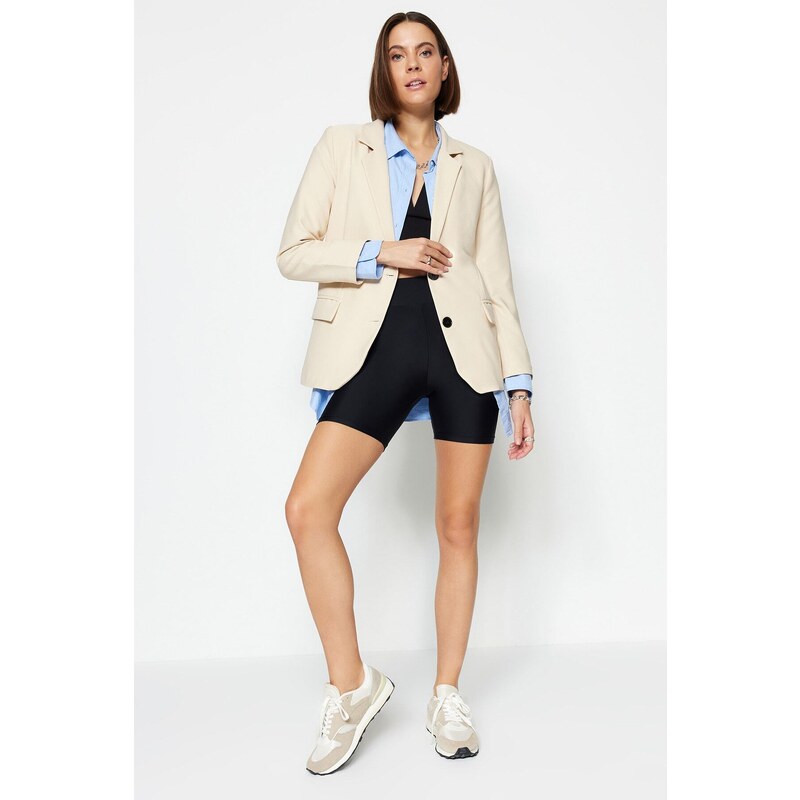 Trendyol Stone Regular Lined Woven Blazer Jacket