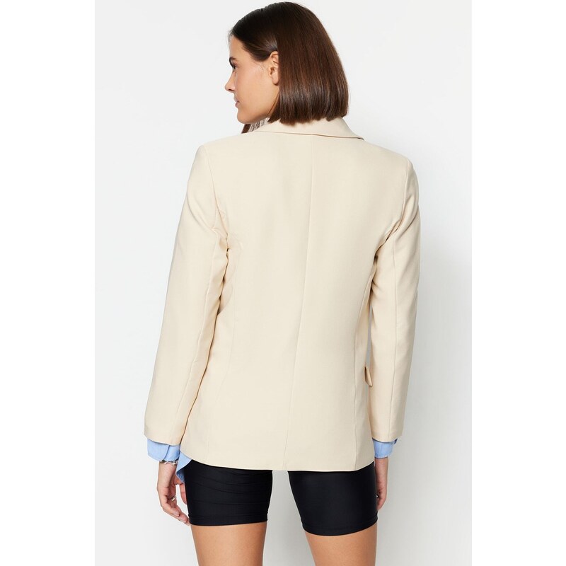 Trendyol Stone Regular Lined Woven Blazer Jacket