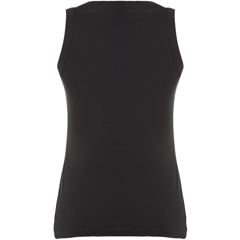 Trendyol Black Cotton, Sleeveless, Knitted Singlet