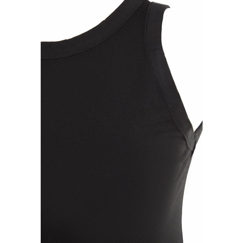 Trendyol Black Cotton, Sleeveless, Knitted Singlet