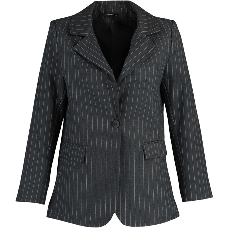 Trendyol Black Regular Lined Woven Striped Blazer Jacket