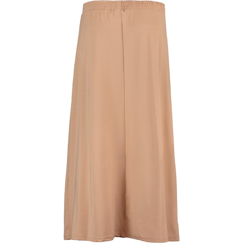 Trendyol Beige High Waist Knitted Skirt With Button Closure