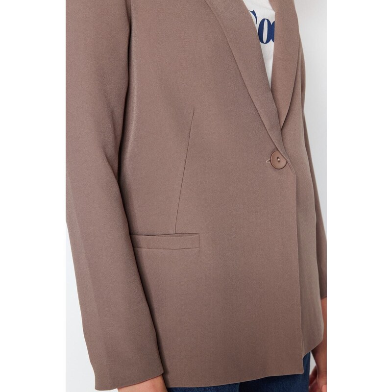 Trendyol Mink Regular Lining Detailed Woven Blazer Jacket