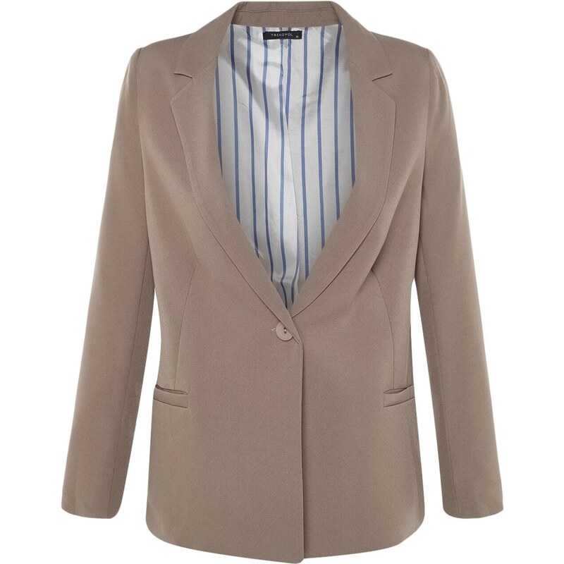 Trendyol Mink Regular Lining Detailed Woven Blazer Jacket