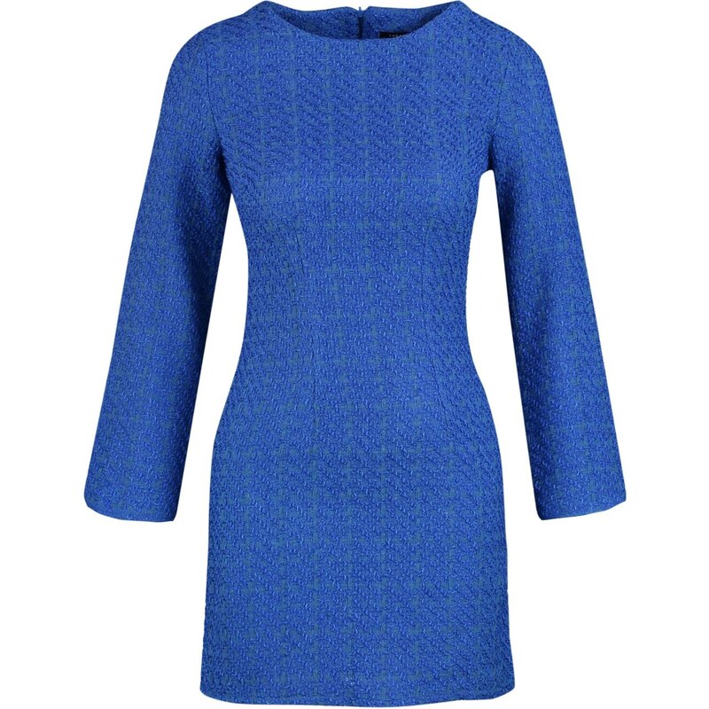 Trendyol modré tvídové tkané šaty