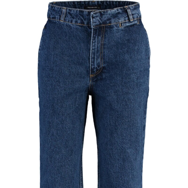 Trendyol Blue Udržitelnější džíny s vysokým pasem 90. let se širokými nohavicemi
