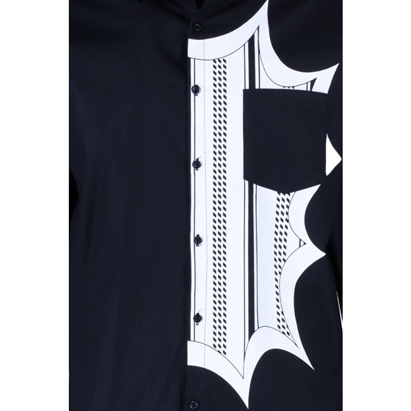 Trendyol Limited Edition Men's Black Regular Fit Printed Shirt