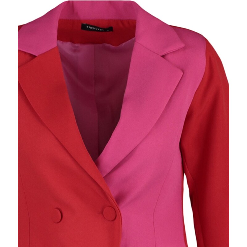 Trendyol Red Two Color Lined Blazer Woven Jacket