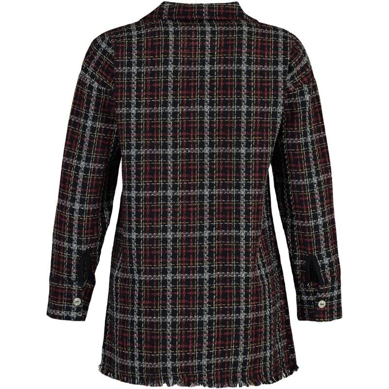 Trendyol Black Checkered Tweed Shirt with Two Pockets