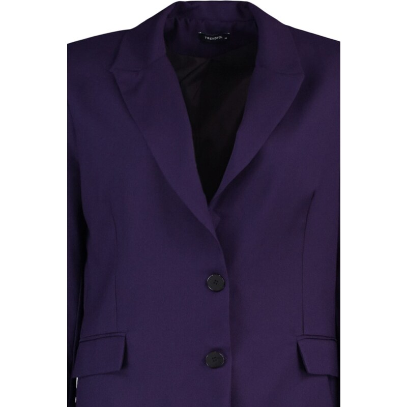 Trendyol Curve Purple Oversize Blazer Woven Jacket