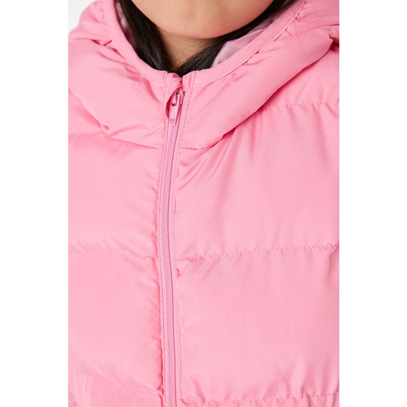 Trendyol Pink Hooded Girls' Pocket Detailed Puffer Vest