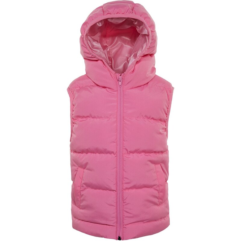 Trendyol Pink Hooded Girls' Pocket Detailed Puffer Vest