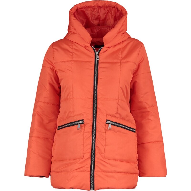 Trendyol Orange Oversize Puffy Coat s kapucí