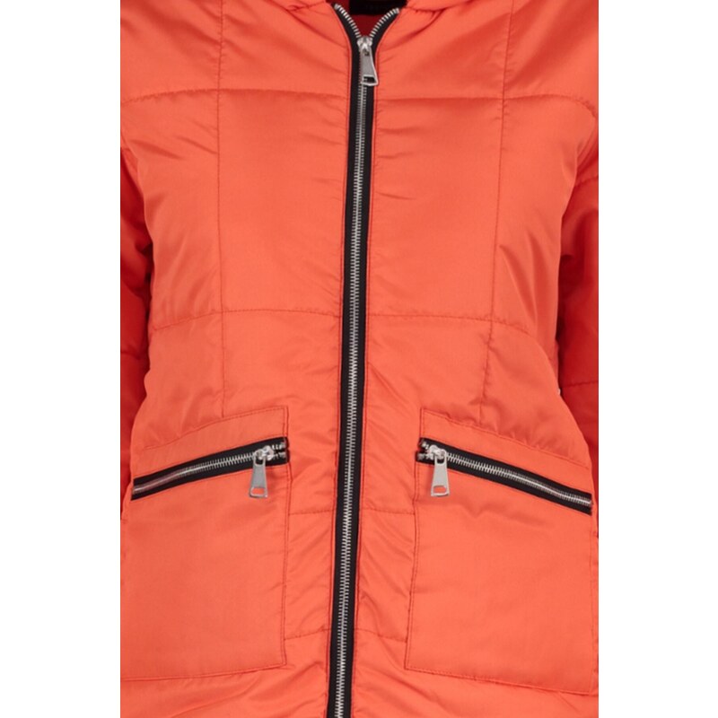 Trendyol Orange Oversize Puffy Coat s kapucí