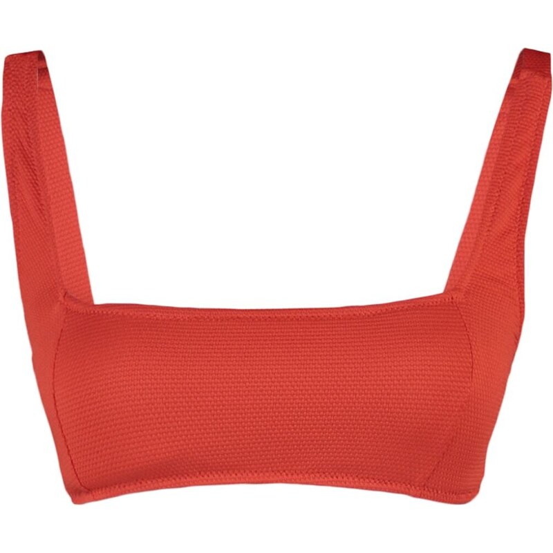 Trendyol Red Bralette Texturovaný horní díl bikin