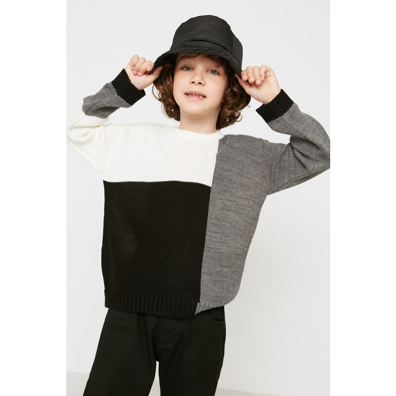 Trendyol Boy Multi Color Color Block Knitwear Sweater