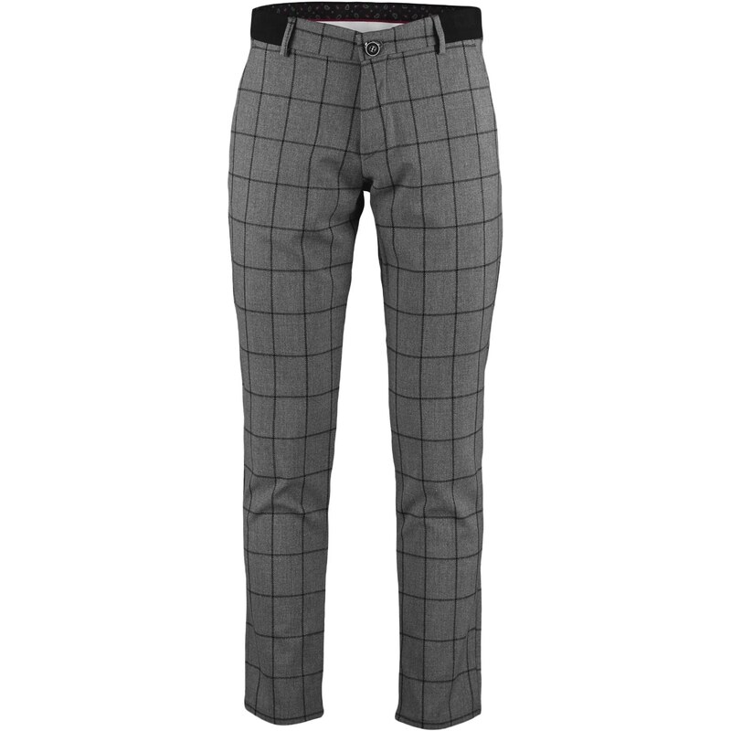 Trendyol Anthracite Men's Slim Fit Chino Pockets Plaid Trousers