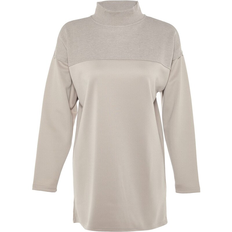 Trendyol Mink Color Blocked Knitted Tunic