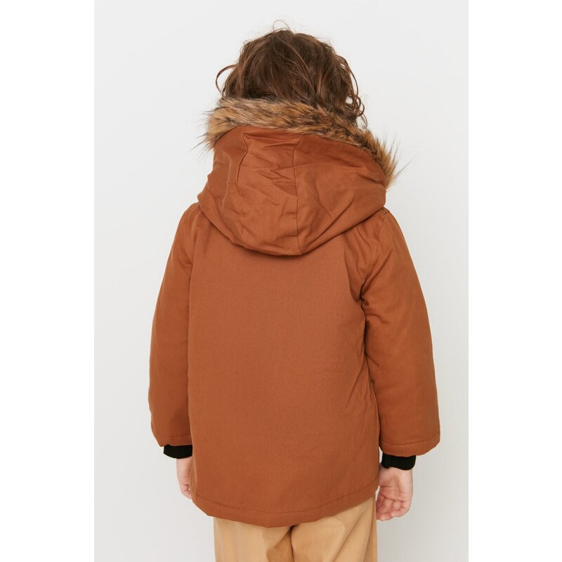Trendyol Boy Boy Brown Hooded Coat